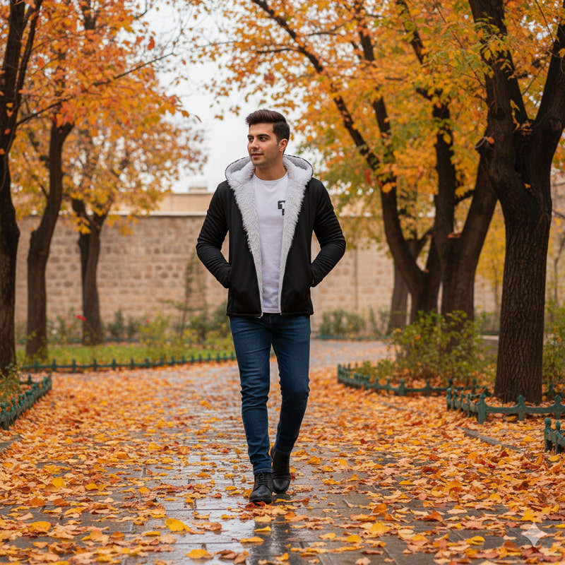 شنل خز سفید مردانه مدل venit