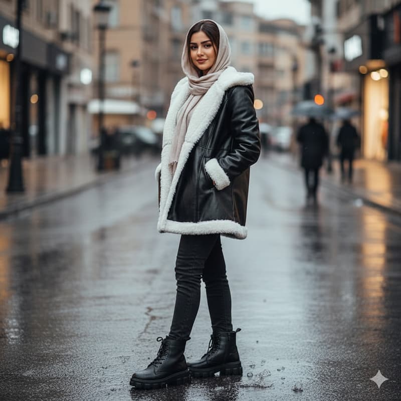 نیم بوت زنانه مشکی مدل Roxana