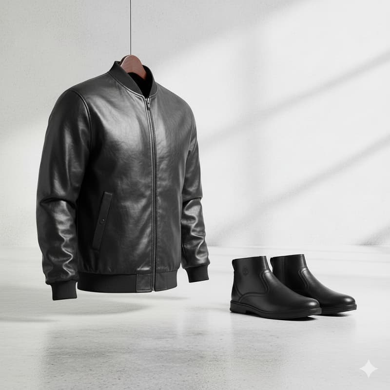 پکیج کاپشن Artim نیم بوت مردانه مشکی مدل Rad